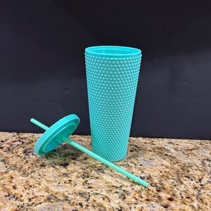 Teal Textured Tumbler with Straw New